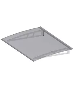 PENSILINA DA ESTERNO ESSENZA IN ALLUMINIO CON SUPPORTO GRIGIO E COPERTURA IN POLICARBONATO TRASPARENTE, 140x100 CM