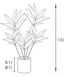 PIANTA DI DRACAENA IN POLIETILENE CON 88 FOGLIE, 130 CM