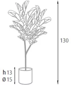 PIANTA DI FICUS LYRATA IN POLIETILENE CON 60 FOGLIE, 130 CM