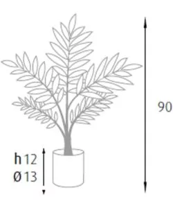 PIANTA DI PALMA ARECA IN POLIETILENE CON 9 FOGLIE, 90 CM