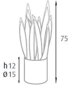 PIANTA DI SANSEVIERIA IN POLIETILENE CON 21 FOGLIE, 75 CM