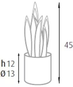 PIANTA DI SANSEVIERIA IN POLIETILENE CON 12 FOGLIE, 45 CM