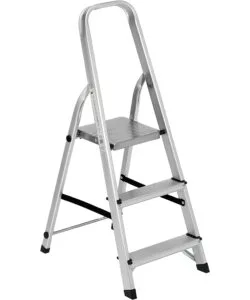 SCALA ALLUMINIO ESSENZA "EVEREST" CON 3 GRADINI E PORTATA MASSIMA 150 KG 62X40X106 CM