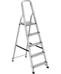 SCALA ALLUMINIO ESSENZA "EVEREST" CON 5 GRADINI E PORTATA MASSIMA 150 KG 91X45X159 CM