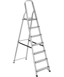 SCALA ALLUMINIO ESSENZA "EVEREST" CON 7 GRADINI E PORTATA MASSIMA 150 KG 120X49X193 CM