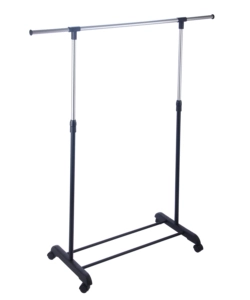 STENDER APPENDIABITI SINGOLO ESTENSIBILE CON RUOTE, 82,5/125X42,5X97/170 CM