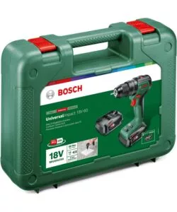 KIT VALIGETTA TRAPANO A PERCUSSIONE A BATTERIA BOSCH "UNIVERSAL IMPACT" CARICABATTERIE E 2 BATTERIE 18V 2AH
