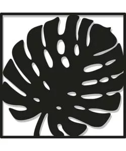 DECORAZIONE IN METALLO DA MURO "LEAF", 27,5X27,5 CM