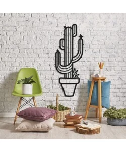 DECORAZIONE IN METALLO DA MURO "GIANT CACTUS", 58X24 CM