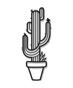 DECORAZIONE IN METALLO DA MURO "GIANT CACTUS", 58X24 CM