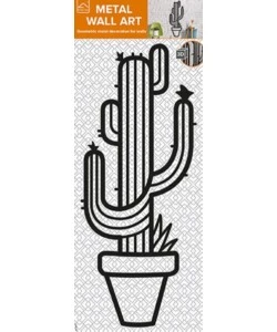 DECORAZIONE IN METALLO DA MURO "GIANT CACTUS", 58X24 CM