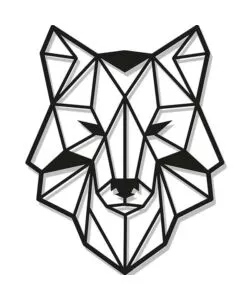 DECORAZIONE IN METALLO DA MURO "WOLF", 54X43 CM