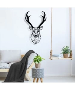 DECORAZIONE IN METALLO DA MURO "RENNA", 37X58 CM