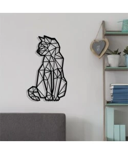 DECORAZIONE IN METALLO DA MURO "CAT", 58,5X35 CM