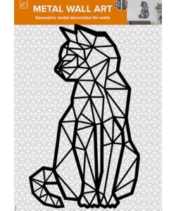 DECORAZIONE IN METALLO DA MURO "CAT", 58,5X35 CM