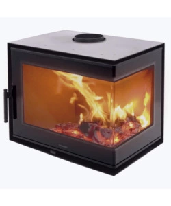 INSERTO A LEGNA ANGOLARE PANADERO "HOGAR DER" ANTRACITE 5,9 KW