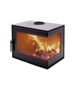 Inserto a legna angolare Panadero "Hogar der" antracite 5,9 kW