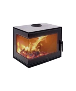 Inserto a legna angolare Panadero "Hogar izq" antracite 5,9 kW