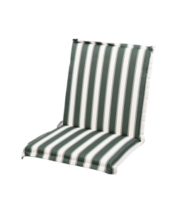 CUSCINO PER SEDIA DA ESTERNO A RIGHE VERDI, 39X37XH2.5 CM