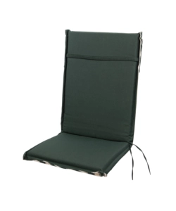 CUSCINO PER SEDIA DA ESTERNO CON SCHIENALE ALTO E FANTIASIA A RIGHE VERDI, 47X68,5X2,5 CM