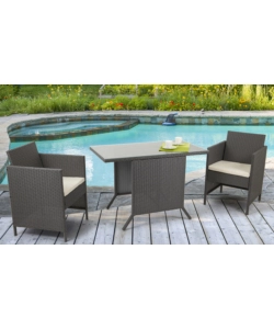 SET DA GIARDINO "NEW RELAX" IN FERRO E RATTAN CON 2 POLTRONE E UN TAVOLINO