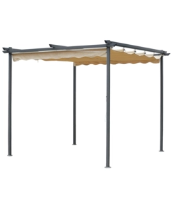 GAZEBO DA ESTERNO "HOBART" IN FERRO E POLIESTERE COLORE BEIGE, 300X300X200 CM