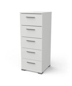 CASSETTIERA "IZZY" 5 CASSETTI QUERCIA E BIANCO OPACO, 39,8X41,9X101,8 CM