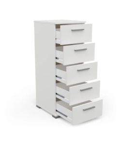CASSETTIERA "IZZY" 5 CASSETTI QUERCIA E BIANCO OPACO, 39,8X41,9X101,8 CM