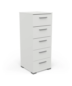 CASSETTIERA "IZZY" 5 CASSETTI QUERCIA E BIANCO OPACO, 39,8X41,9X101,8 CM