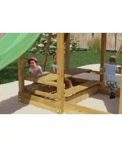 GIOCO PER BAMBINI DA ESTERNO IN LEGNO FUNGOO "MARS" CON CASETTA CON FINESTRA, ALTALENA E SCIVOLO, 558X301X280 CM