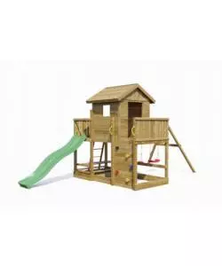 GIOCO PER BAMBINI DA ESTERNO IN LEGNO FUNGOO "MARS" CON CASETTA CON FINESTRA, ALTALENA E SCIVOLO, 558X301X280 CM