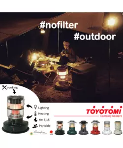 STUFA A COMBUSTIBILE LIQUIDO OUTDOOR "TOYOTOMI KR 47" NERO 4,7 KW