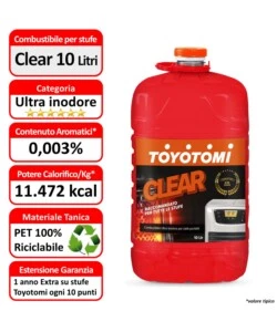 COMBUSTIBILE LIQUIDO "TOYOTOMI CLEAR", 10 LITRI