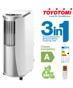 CONDIZIONATORE MOBILE "TOYOTOMI TAD 2229" CON WI-FI, 2,94 KW