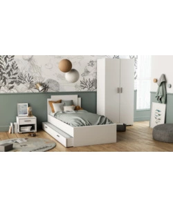 COMODINO 1 CASSETTO "IZZY" BIANCO OPACO 43,2X36,2X37,2 CM