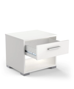 COMODINO 1 CASSETTO "IZZY" BIANCO OPACO 43,2X36,2X37,2 CM