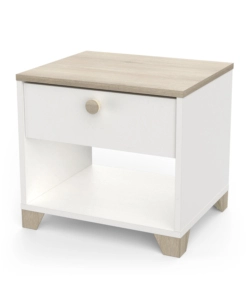 COMODINO 1 CASSETTO "IZZY" QUERCIA E BIANCO OPACO 43,2X36,2X39,7 CM