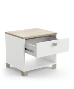 COMODINO 1 CASSETTO "IZZY" QUERCIA E BIANCO OPACO 43,2X36,2X39,7 CM