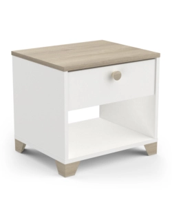 COMODINO 1 CASSETTO "IZZY" QUERCIA E BIANCO OPACO 43,2X36,2X39,7 CM