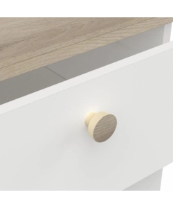 CASSETTIERA "IZZY" 5 CASSETTI BIANCO OPACO E QUERCIA, 39,8X41,9X104,3 CM