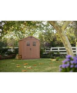 CASETTA DA GIARDINO KETER "DARWIN 6x4" IN EVOTECH+ COLORE MARRONE CON PORTA BATTENTE DOPPIA 190X122X221 CM