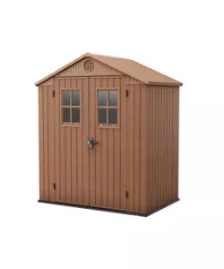 CASETTA DA GIARDINO KETER "DARWIN 6x4" IN EVOTECH+ COLORE MARRONE CON PORTA BATTENTE DOPPIA 190X122X221 CM