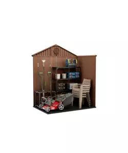 CASETTA DA GIARDINO KETER "DARWIN 6x4" IN EVOTECH+ COLORE MARRONE CON PORTA BATTENTE DOPPIA 190X122X221 CM