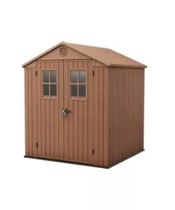 CASETTA DA GIARDINO KETER "DARWIN 6x6" IN EVOTECH+ COLORE MARRONE CON PORTA BATTENTE DOPPIA 190X183X221 CM