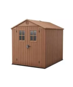 CASETTA DA GIARDINO KETER "DARWIN 6x8" IN EVOTECH+ COLORE MARRONE CON PORTA BATTENTE DOPPIA 190X244X221 CM