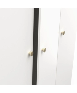 ARMADIO 2 ANTE E 1 CASSETTO "IZZY" COLORE BIANCO OPACO E QUERCIA, 134,6X51,7X185,7 CM