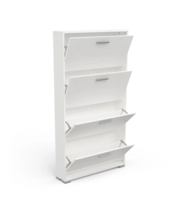SCARPIERA "IZZY" BIANCA CON 4 ANTE, 80,8X17,8X151,7 CM