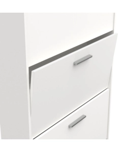SCARPIERA "IZZY" BIANCA CON 4 ANTE, 80,8X17,8X151,7 CM