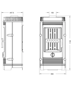 STUFA A LEGNA INVICTA "GOMONT" NERO 12 KW