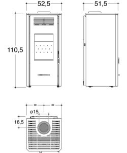 STUFA A LEGNA VENTILATA INVICTA "SENALES" ROSSO 8,4 KW